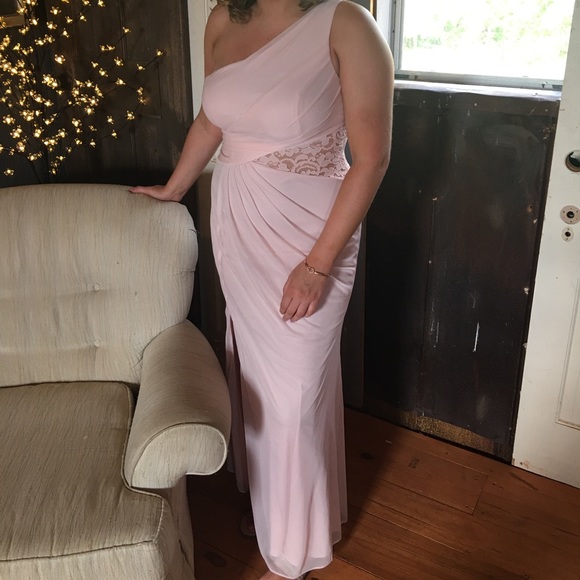 one shoulder mesh dress